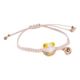 Pulsera De La Fortuna De Gato Chino Hilo Dije Cerámica Pulsera De La Fortuna De Gato Chino Hilo Dije Cerámica