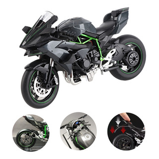 Motocicleta Modelo Kawaski H2r Miniatura 1:12 Con Luz Claxon Motocicleta Modelo Kawaski H2r Miniatura 1:12 Con Luz Claxon
