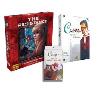 Coup (com ExpansĂŁo E Promo) + The Resistance + Sleeves Coup (com ExpansĂŁo E Promo) + The Resistance + Sleeves