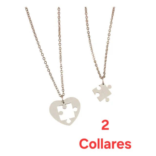 Set 2 Collares Rompecabezas Para Parejas Amigos Amor