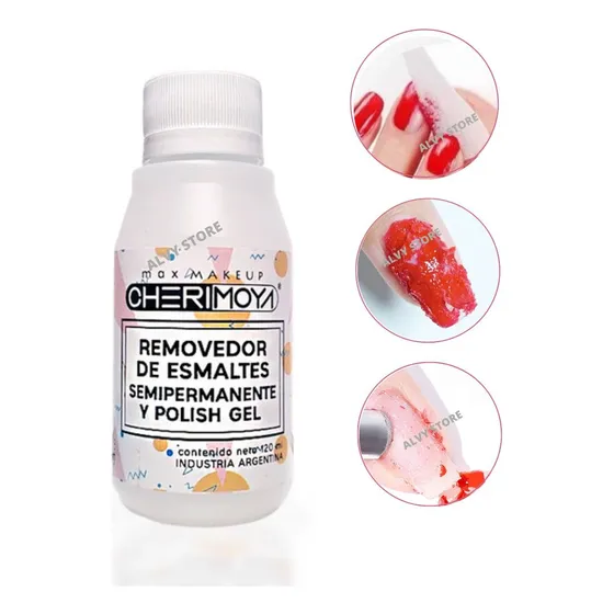 Removedor  Esmalte Semipermanente Cherimoya Uñas Gel 120ml