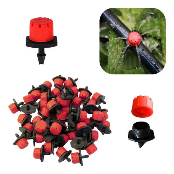 Kit 100 Micro Gotejador Regulável Irrigação Mangueira Tubo Horta Jardim Plantação Flores - Tender Trove