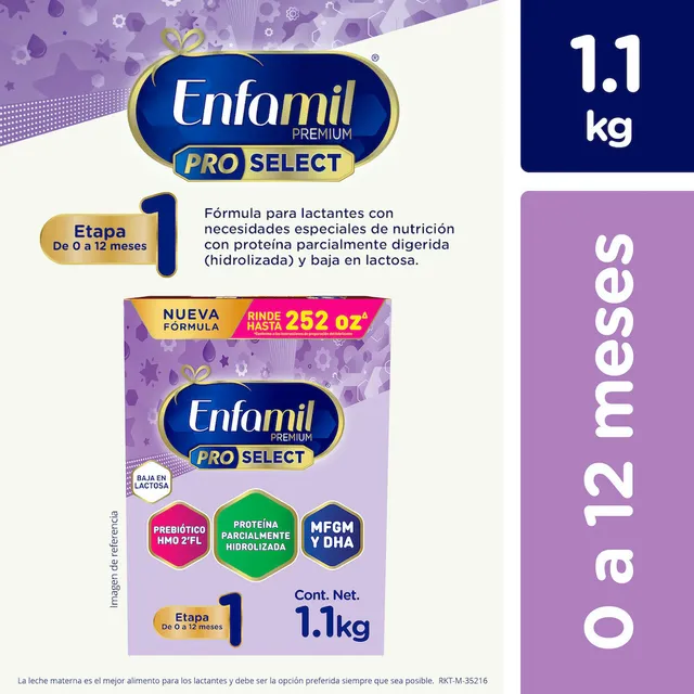 Leche de fórmula en polvo Mead Johnson Enfamil Premium Pro Select Confort Pro en caja de 1.1kg 0 a 12 meses