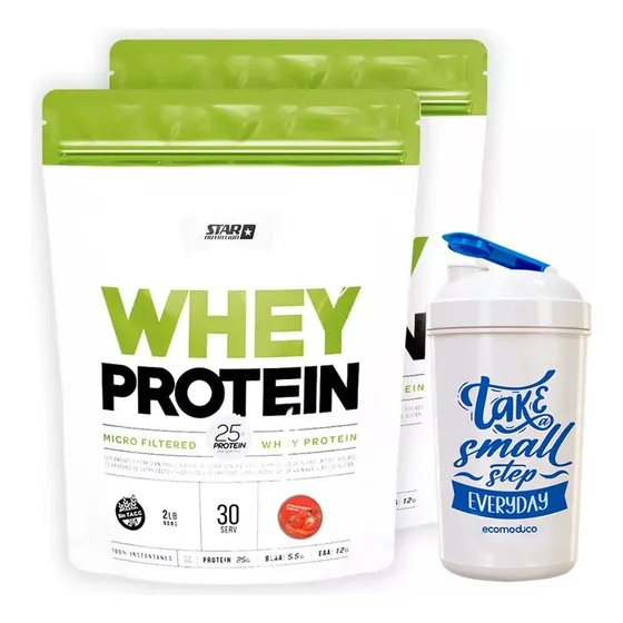Star Nutrition Combo Whey Protein X2 Unidades + Vaso