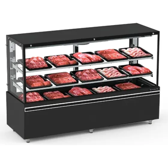 Exhibidor De Carne Vidrio Recto 2mts