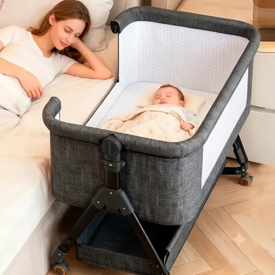 Berço portátil americano acoplado moisés com balanço I Love Baby