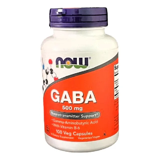 Gaba Con Vitamina B-6  500mg  100vegcaps  Now Sin Sabor