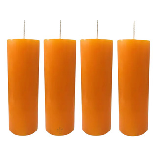 Kit 4 Velas De 7 Dias Colorida Laranja Grande - 262g Kit 4 Velas De 7 Dias Colorida Laranja Grande - 262g