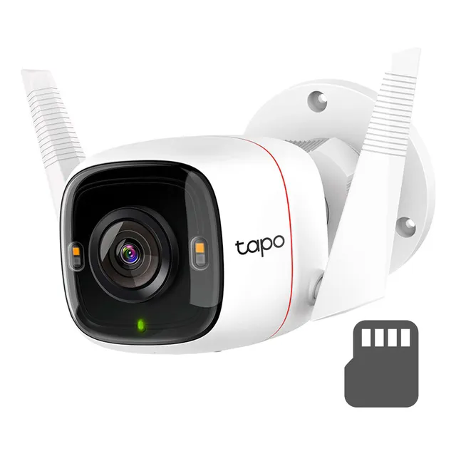 Tp-Link Tapo C320ws 128GB Cámara De Seguridad Ip De Exterior Wifi Con Alarma Resolucion 2k Control De Voz con 128gb Almacenamiento incluido
