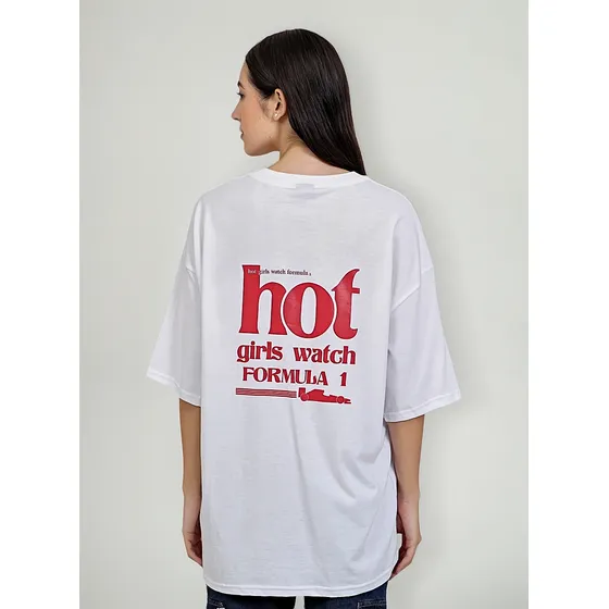Remera Oversize Formula 1  Algodón Peinado - Redwhite