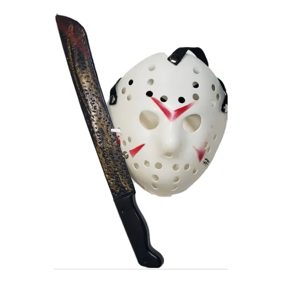 Máscara Jason Voorhees Martes 13 Rígida + Machete 
