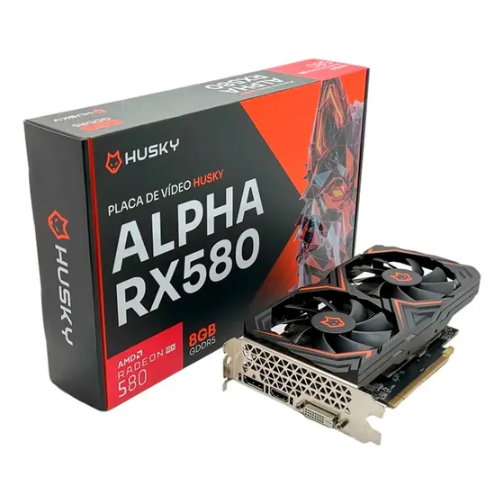 Placa De Vídeo Husky Alpha Amd Radeon Rx 580 8gb Gddr5