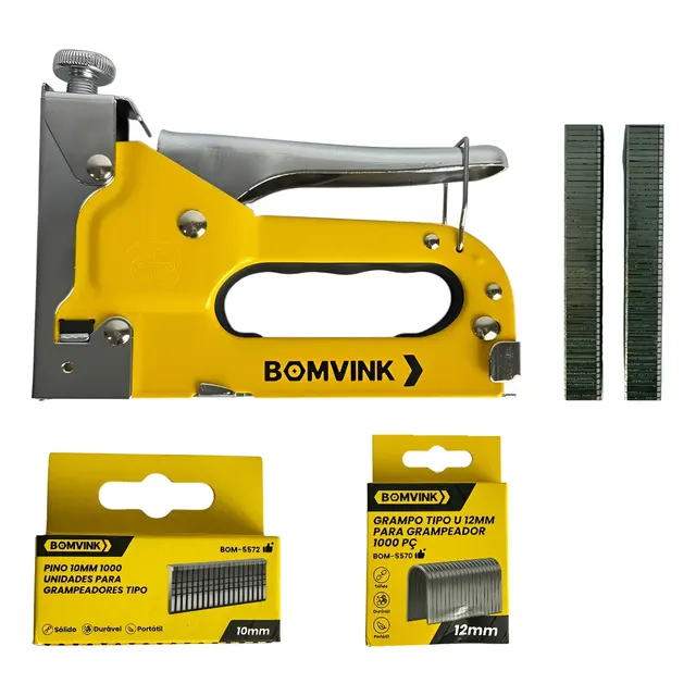 Grampeador Madeira Tapeceiro Profissional + 2100 Grampos