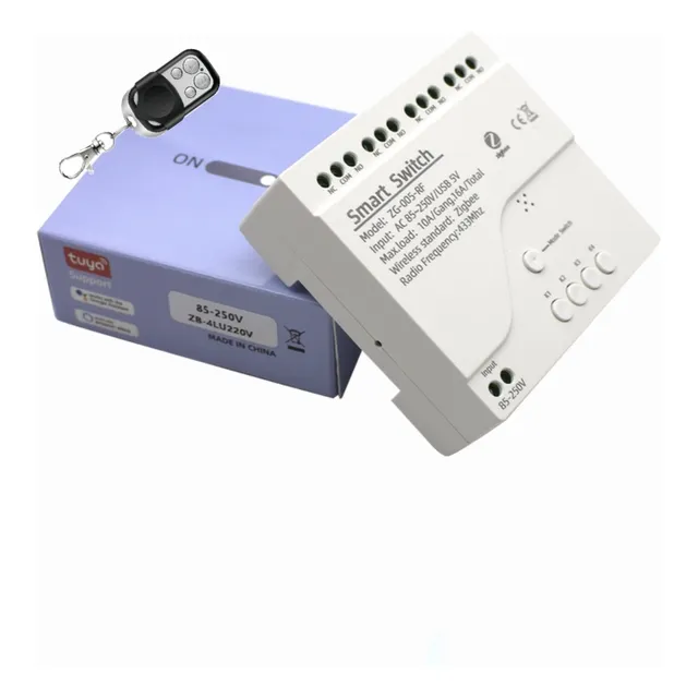 Modulo Inteligente Rele Wifi + Rf Tuya Smart 4 Canales