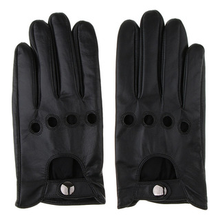 1 Guantes De Conducción De Cuero Auténtico Negros Retro For 1 Guantes De Conducción De Cuero Auténtico Negros Retro For