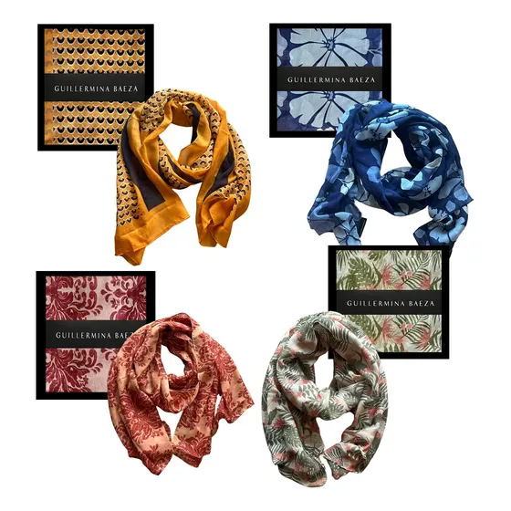 Pashminas Guillermina Baeza Poliester Pack 4 - 4 Pashminas