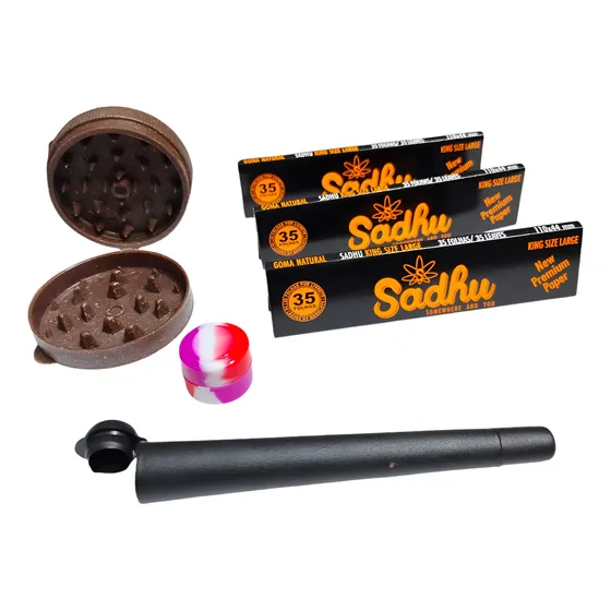 Kit 3x Sedas Sadhu + Slick Dichavador E Porta Beck