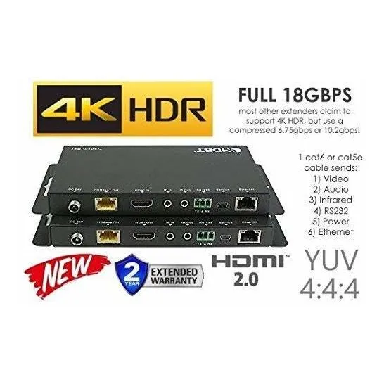 4k Hdr Hdbaset Kit Extensor Hdmi Largo Alcance 330 Pie