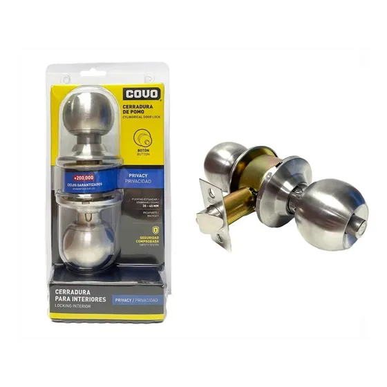 Cerradura De Baño Pomo Color Plata  Acero/inoxidable