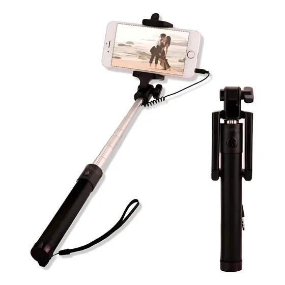 Palo Selfie Mini Monopod Con Cable Celular Camara Overtech Color Negro | Cuotas sin interés