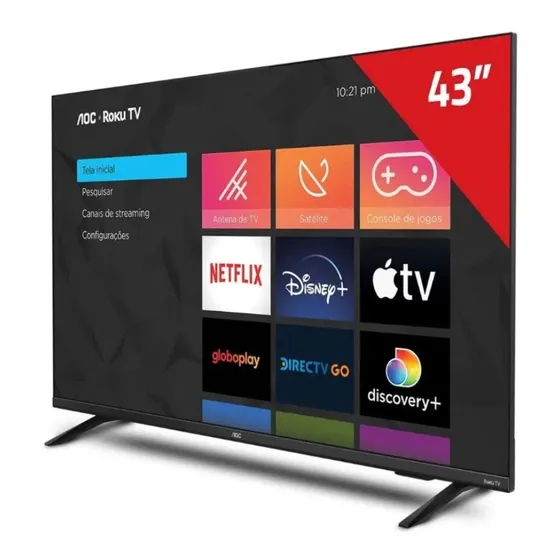 Smart Tv Roku Full Hd 43 Pulgada Aoc 43s5135 1080p Dolby Tda
