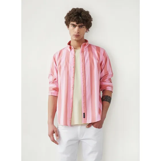 Camisa Algodon Hombre Bensimon Tokyo Rayada Ml
