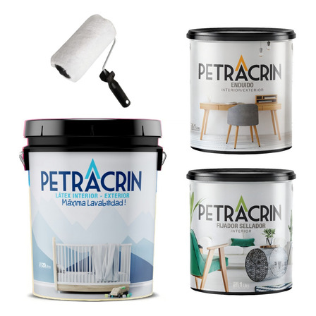 Combo Latex Lavable Int/ext 20l + Enduido + Fijador +rodillo Combo Latex Lavable Int/ext 20l + Enduido + Fijador +rodillo