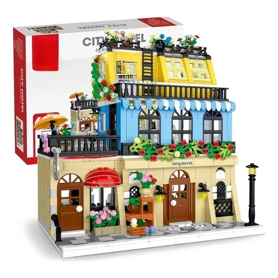 Set De Bloques De Construcción City Cafe & Hotel Model Toys