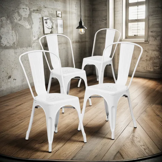 Pack 4 Sillas Tolix Lumax Varios Colores Living Comedor