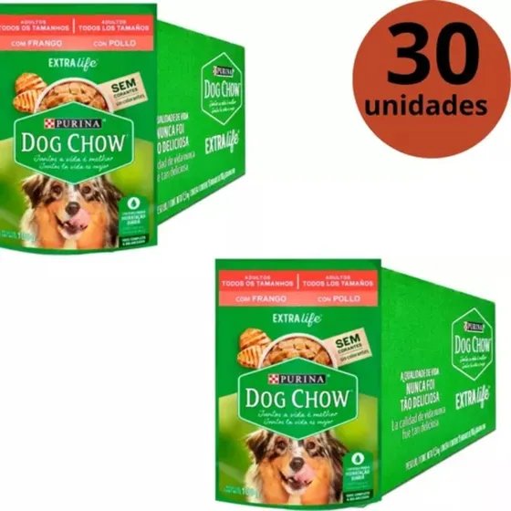 Kit 30 Sachês 100g De Alimentp Úmido De Cães No Atacado