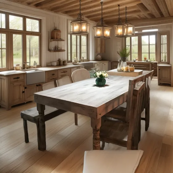 Comedor Rustico De Madera Para 6 Personas