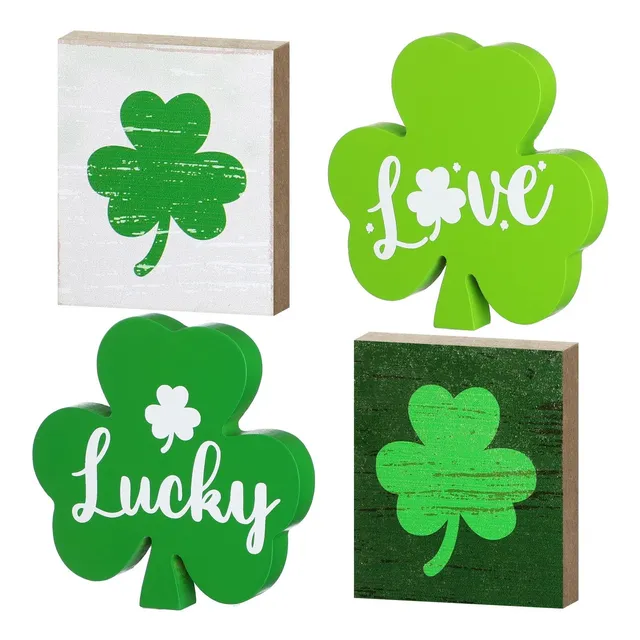 4 Pieza Letrero Mesa Dia San Patricio Decoracion Trebol Para
