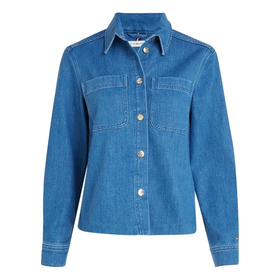 Chaqueta Denim Con Bolsillos De Solapa Mujer Tommy Hilfiger