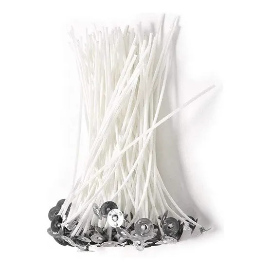 Pabilos Mecha Y Portamechas  Para Velas 10cm Paq 25unid
