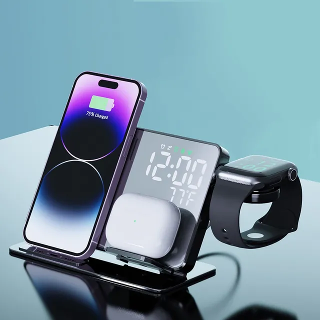 Mianht Reloj Despertador Digital Estacion Carga Inalambrica
