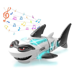 Juguete De Tiburón Eléctrico Con Luces Y Música Para Niños Blanco Juguete De Tiburón Eléctrico Con Luces Y Música Para Niños Blanco