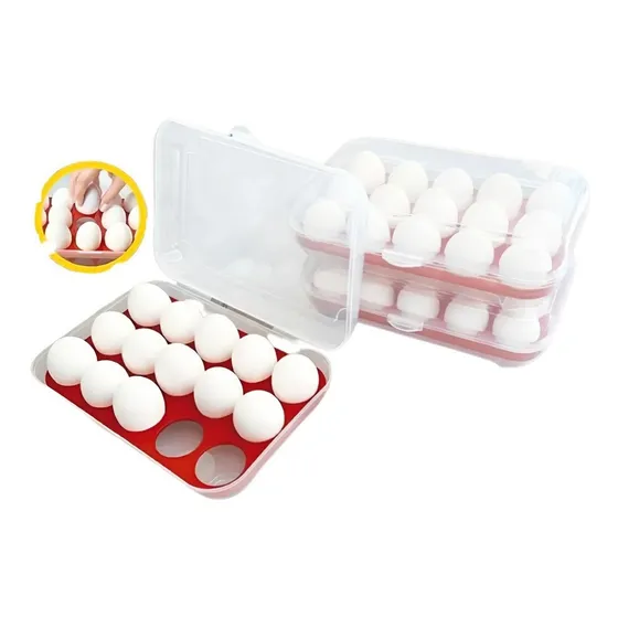 Porta Ovos Organizador  24x15x7cm Com Tampa Para 15 Ovos