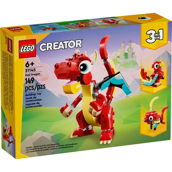 Lego Creator - Dragón Rojo (31145) Cantidad de piezas 149