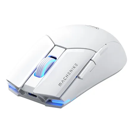 Mouse Gamer Inalámbrico Machenike M7pro Blanco Paw3395 26000 Dpi - Two Modo Conexión (usb 2.4ghz Receiver + Con Cable)