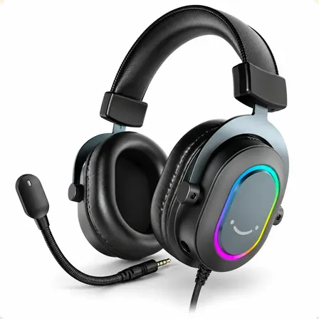Headset Fifine Ampligame H6 Rgb 7.1 Surround Gamer Cor Preto