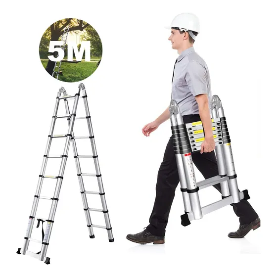 Escalera Tijera De Retráctil Altura Ajustable 5m/16.4ft
