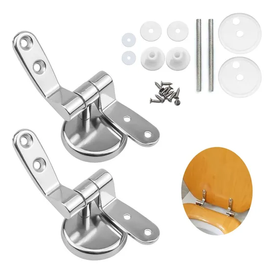 2 Pcs Asientos Aleación Aluminio Inodoro Bisagras Para Tapa