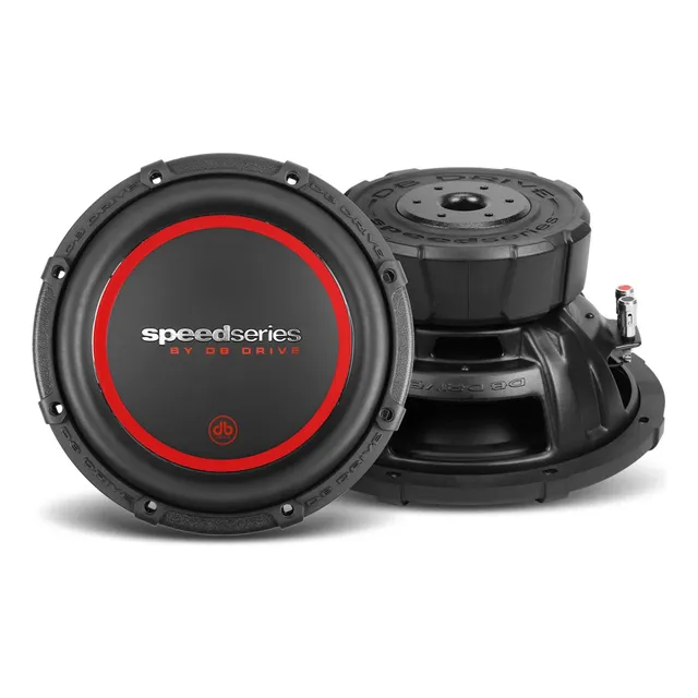 Bocina Subwoofer Profesional Para Automóvil DB Drive SPW10D4 Speed Series 10 Pulgadas 1250 Watts Máximo 600 Watts RMS Doble Bobina 4 Ohms Color Negro
