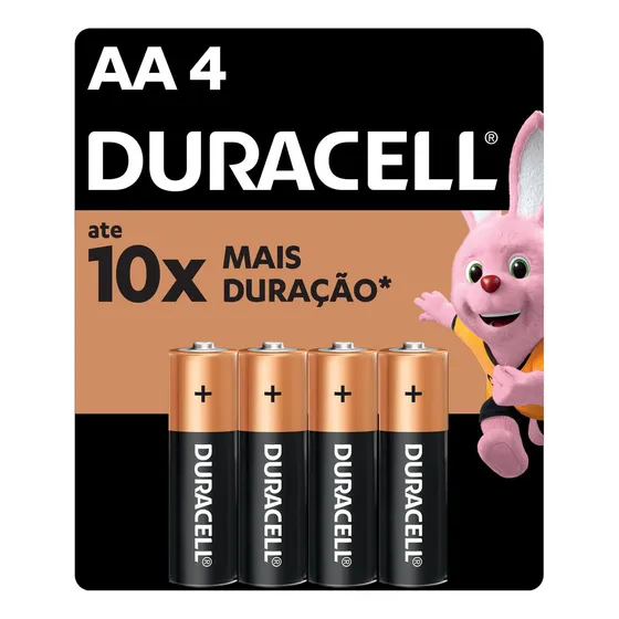 Pilha Alcalina Aa Pequena Duracell Com 4 Unidades