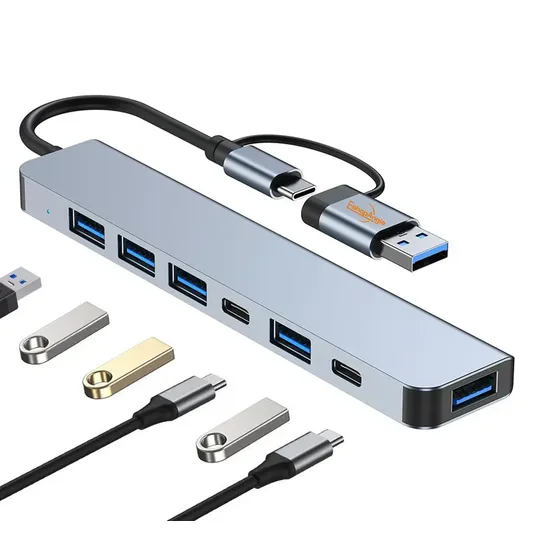 Hub 7 En 1 Adaptador Usb C Puertos Usb3.0\u002Fpd\u002Fusb-c Mac Pc | Cuotas sin interés