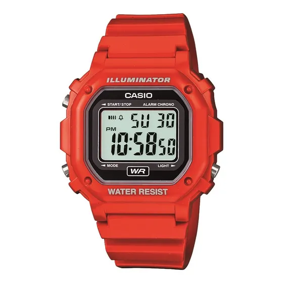 Relógio Casio Série F108whc Digital Red Water Resist 50m