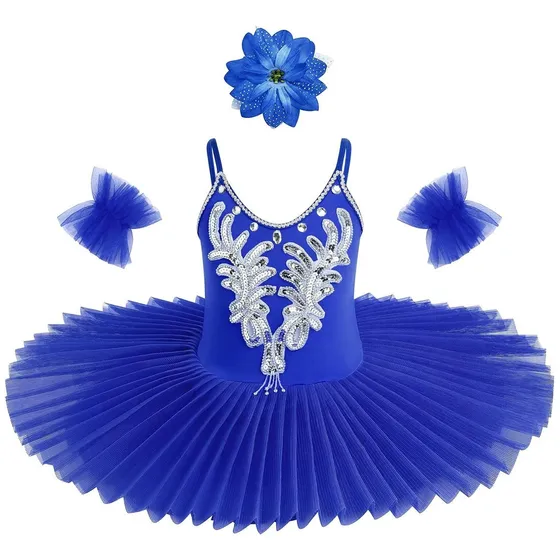 .. Vestido De Dança Para Meninas, Collant De Balé Com
