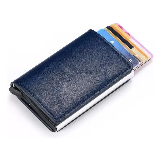 Cartera Para Tarjetas De Piel, Automático, Pop-up