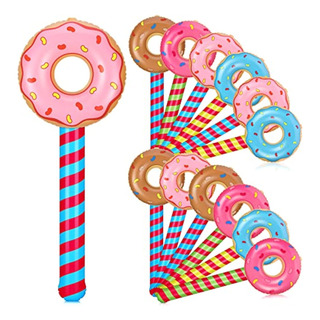 12 Paletas Inflables En Forma De Dona, Surtidas, 12 Paletas Inflables En Forma De Dona, Surtidas,