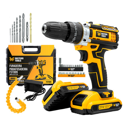 Parafusadeira/furadeira 21v Com 36 Acessorios Maleta Fasterr Cor Amarelo Frequência 50/60 Parafusadeira/furadeira 21v Com 36 Acessorios Maleta Fasterr Cor Amarelo Frequência 50/60